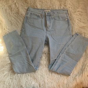 Madewell Striped skinny cropped jeans